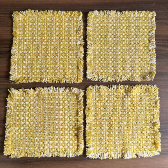Set Of 6 Vintage Weavers Homespun 8-1/2 x 7 " Coaster Petite Napkin - Picture 3 of 8